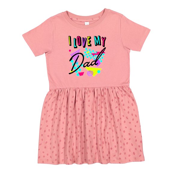 Inktastic I Love My Dad 80s Retro Style Girls Toddler Dress