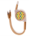 thumbnail image 1 of Flores de pétalos de color caramelo pasto Cable de carga telescópico múltiples USB tres en uno, 1 of 3