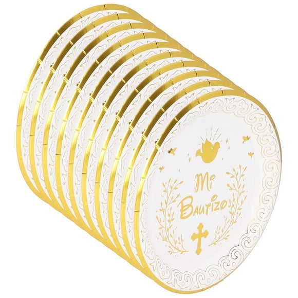 Disposable Plates, Bronzing Design Disposable Design Microwave Safe Paper Plates for Banquets for Parties