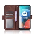 thumbnail image 3 of Case for Motorola MOTO E7 Cover Adjustable Detachable Card Holder Magnetic closure Leather Wallet Case - Brown, 3 of 5