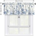 thumbnail image 4 of Blue Floral Valance Curtain 54 x 18 Inch Chinoiserie Flowers Vintage Toile Rod Pocket Top Treatment for Windows, Living Room Bedroom Kitchen Cafe Farmhouse Rustic Country Decor, 4 of 7
