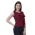 thumbnail image 5 of Moomaya Womens Sleeveless Ruffle Top Round Neck Blouse Casual Tshirt Tops, 5 of 7