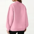 thumbnail image 3 of Duoif Fall Sweatshirts for Women Oversized Solid Color Sweatshirt - Women's Loose Pullover Womens Sweatshirt Pink L, 3 of 5