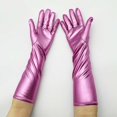 thumbnail image 5 of Metallic Shiny Long Gloves for Cosplay and Costume, Sparkle Glitter Evening Opera Gloves for Role Play, Stretchable Gloves for Halloween Party, Stage Performance Accessories for Adults and Teen Pink, 5 of 5