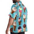 thumbnail image 3 of Ice Cream Men's Casual Printed Button Down Short Sleeve Spread Collar Beach Shirts for Summer, Unisex, 3 of 6