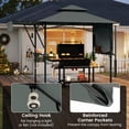 thumbnail image 5 of Resenkos Outdoor Garden Gazebo, Sunshade Gazebo Canopy,13 x 5 Feet Grill Gazebo with Dual Side Awnings and 2 Shelves Adjustable Shadow-Gray, 5 of 11
