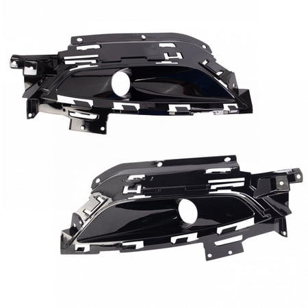 TRQ Front Driver & Passenger Side Fog Light Bezel Set Black Fits 2015-2017 Chrysler 200 CH1038157 CH1039157