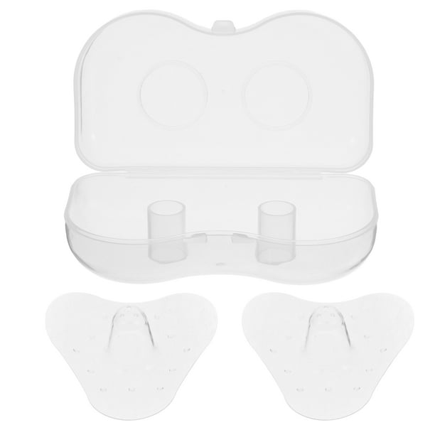 1 par de protectores de mama para lactancia materna, de silicona, para recién nacidos, triangulares, con estuche de transporte