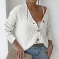 thumbnail image 2 of Vedolay Women's Cardigan Sweaters Long Sleeve Cardigan Coats Open Front Button Down Loose Sweaters White,XL, 2 of 5