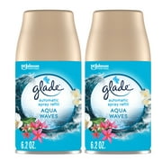 Glade Automatic Spray Refills, Air Freshener, Infused with Essential Oils, Aqua Waves, 6.2 oz, 2 Count