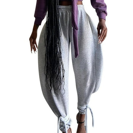 

ketyyh-chn99 Grey Pajama Pants For Women Women s Casual Linen Pants - Drawstring Smocked Waist Oceanside Lounge Beach Trousers with Pockets