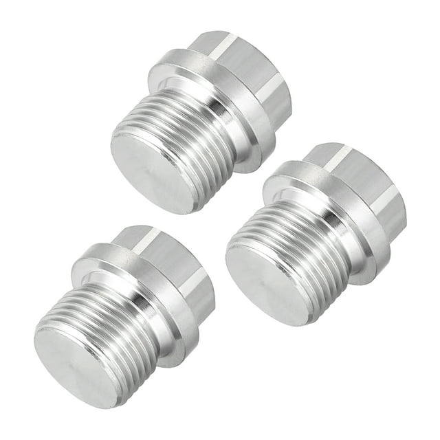 Unique Bargains M20 x 1.5 Male Outer Hex Head Plug -304 Stainless Steel Solid Thread Corrosion Resistant Bung Plug Pipe Fitting 3Pcs