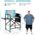 thumbnail image 2 of YEXJ 26" Tall Directors Chair Height Seat Folding with Side Table Storage Bag, Support for 300Lbs Portable Makeup Artist Chair with Bar Height(Blue/Black), 2 of 9
