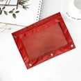 thumbnail image 2 of COFEST Pencil Case,Three-hole Pencil Case Single Zipper Transparent PVC Document Storage Bag Detachable Folder Large Capacity Pencil Case Red, 2 of 6