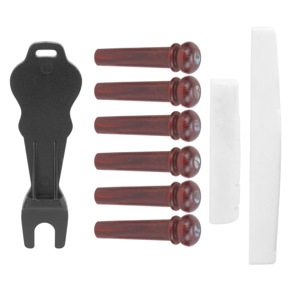 Guitar Bridge Pins, Cocobolo Wood Acoustic Guitar Bridge Pegs with 3mm Dot Pattern, for Stringed Instrument Accessories Replacement
