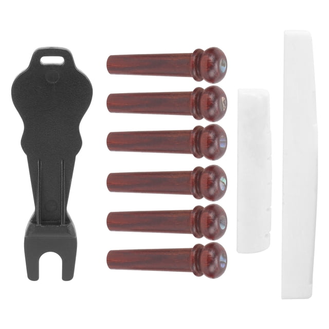 Guitar Bridge Pins, Cocobolo Wood Acoustic Guitar Bridge Pegs with 3mm Dot Pattern, for Stringed Instrument Accessories Replacement
