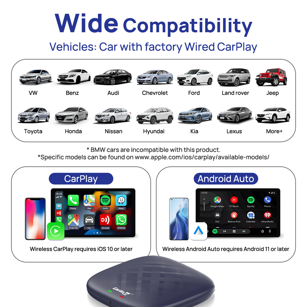 CarlinKit CarPlay Ai Box Plus with Android 13.0 System 8+128GB