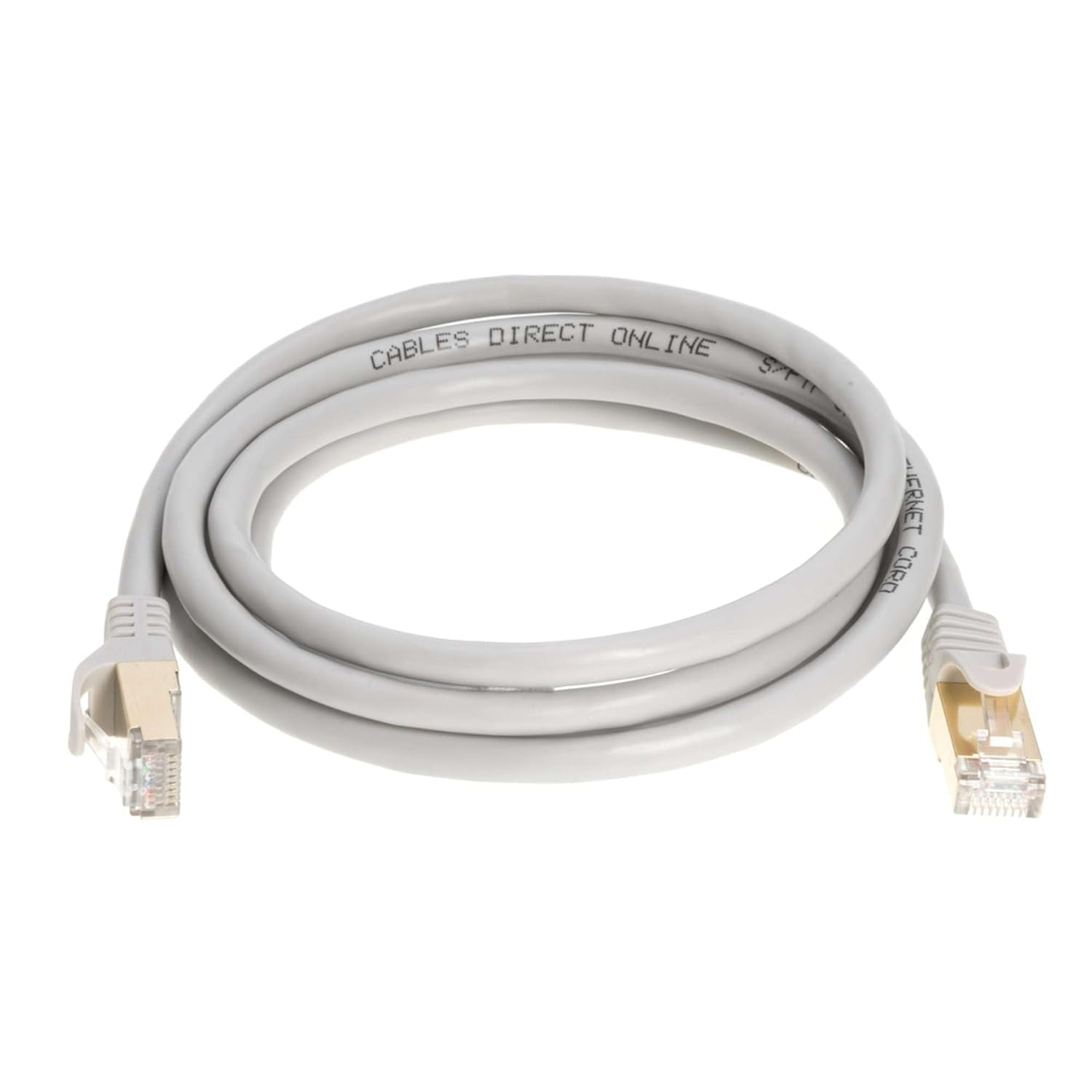 Cat7 Ethernet Cable 1 pack of 50FT Copper Shielded RJ45 Cord for Router, PC, Gaming, Servers, PoE Security Cameras, Smart TVs, 10Gbps 600MHz High-Speed Network Patch, Gray, Cables Direct Online