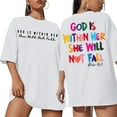thumbnail image 4 of Oversized Tshirts for Women, Oversized Shirts for Women Shirt Verse T Shirt God Is Within Her Tees Inspirational Tops White S, 4 of 8