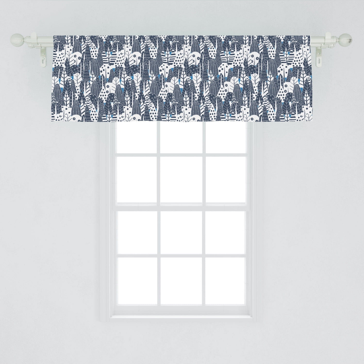 Woodland Window Valance Abstract Mix Shapes Of Trees Overlapping Creative Design Print Curtain Valance For Kitchen Bedroom Decor With Rod Pocket By Ambesonne Walmart Com Walmart Com