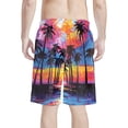 thumbnail image 2 of Binienty Men's Board Shorts Beach Swim Trunks With Palm Tree Sunset - Quick Dry for Summer Surfing and Vacation, 2 of 10