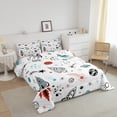 thumbnail image 2 of Galaxy Comforter Set Twin Outer Space Bedding Universe Themed Bedding Comforter Sets Cute Cartoon Rocket Print Duvet Insert Universe Decor for Teens Planet Quilt 2 Pcs, 2 of 5