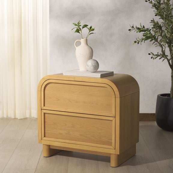 Safvaieh Couture Dinah Scandinavian Wood Nightstand, Natural