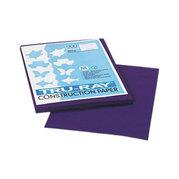 Tru-Ray Sulphite Construction Paper, 9 x 12 Inches, Purple, 50 Sheets