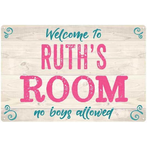 RUTH'S Room Kids Bedroom Sign Gift 8x12 Metal Sign 108120089265