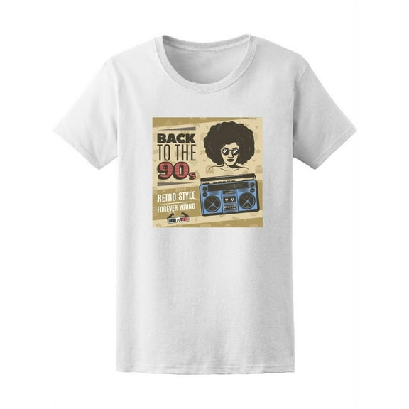 Retro Boombox And Disco Woman Tee Women's -Image by Shutterstock
