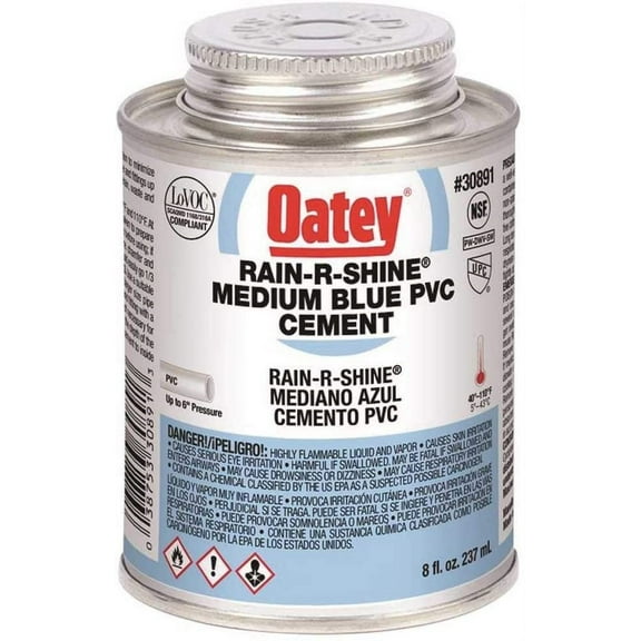 Oatey 30891 8 Oz Pvc Rain-R-Shine Blue Cement