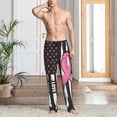 thumbnail image 2 of Balery Ribbon Breast Cancer Awareness Pantalones de pijama para hombre, pijama ultraligero, pantalón de descanso-Large, 2 of 6