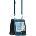 thumbnail image 2 of Allytechgroup Slim Case for Samsung Galaxy Z Flip5, Crossbody Shoulder Strap Anti-Scratch Shockproof Bumper Retro Case Cover for Girls Women, Blue, 2 of 11