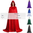 thumbnail image 4 of Jsaierl Women's Full Zip Long Hooded Cape Cloak Satin Fabric Fairytale Princess Halloween Cosplay Costume Outwear, 4 of 7