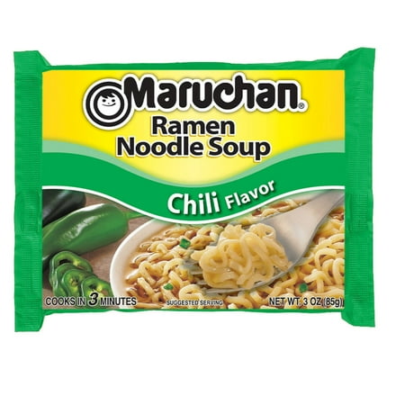 Maruchan Ramen Noodle Soup, Chili Flavor Instant Noodles, Shelf Stable, 3 oz Package(Pack of 16)