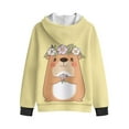 thumbnail image 4 of KUIFORTI Flower Capybara Girls Hoodies 8-10 Breathable Comfortable Hooded Zip Up Sweatshirts with Pockets Fleece-Lined Fall Winter Outwear for Outdoor Activity, 4 of 6