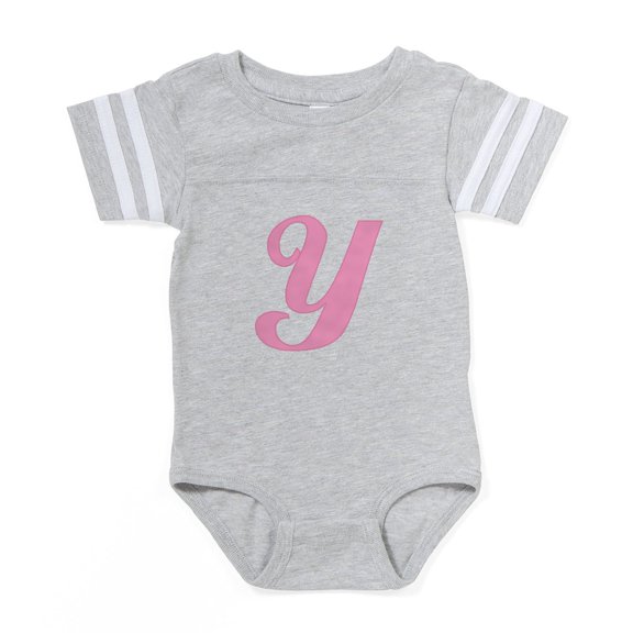 CafePress - Y Pink Initial_Tr - Cute Infant Baby Football Bodysuit
