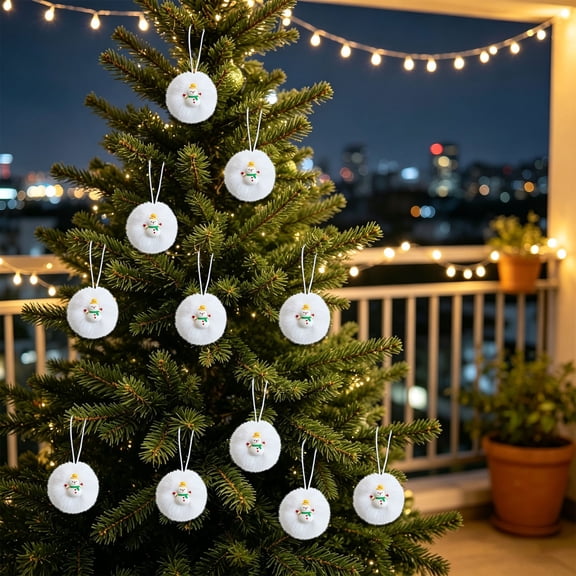Dalxymotic Christmas Hanging Ornament Set, Faux Hanging Ball Decorations, Mini Santa Snowman Cute Baubles, Christmas Hanging Ornament for Tree, Wreath, Mantel, Home, Indoor
