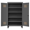 Durham HDCO244878-4S95 12 Gauge Recessed Door Style Lockable Cabinet with 4 Adjustable Shelves, Gray - 48 in.