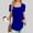 Blue, variant on Njoeus Women's Casual Short Sleeve T-Shirts Pleated Wide Neck Basic Tunic Tops Loose Blouse Summer Clothes S-XXL
