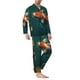 thumbnail image 2 of Fotbe Koi Pond Lilies Pijama de Hombre con Estampado de Manga Larga, Conjunto de 2 Piezas, Ropa de Dormir Suave y Cómoda con Bolsillos-X-Large, 2 of 7