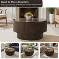 thumbnail image 3 of Round Coffee Table with Storage, Modern Wooden Coffee Table with Solid Wood Veneered, 31.5" Small Circle Center Table,Tea Table for Living Room,Home Small Space, 3 of 8