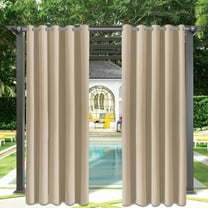 DONGPAI Outdoor Patio Curtain, Weighted Waterproof Drapes Grommet Blackout Shades Thermal Insulated Privacy Windproof Curtain for for Gazebo, Porch, Bedroom, 1 Panel