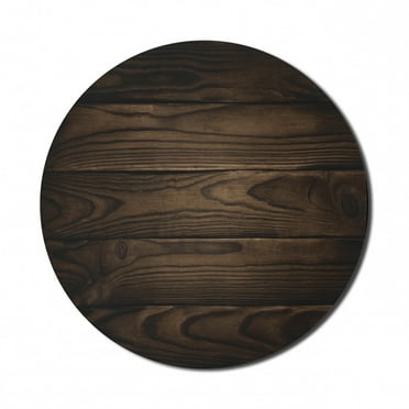 Chocolate Mouse Pad for Computers, Vintage Rustic Illustration of Detailed Hardwood Floor Design Carpentry Themed Pattern, Round Non-Slip Thick Rubber Modern Mousepad, 8" Round, Brown, by Ambesonne