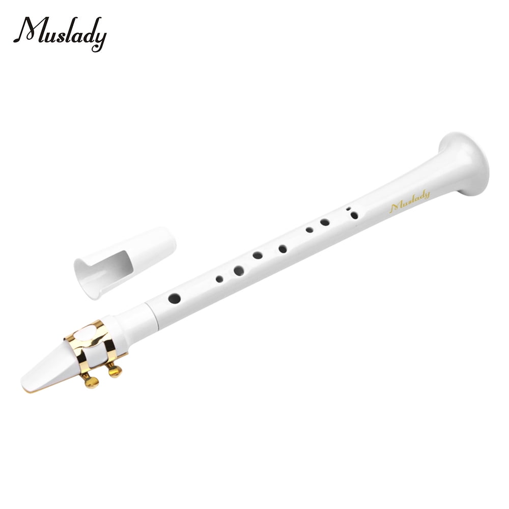 Muslady White Pocket Sax Portable Mini Saxophone Little Saxophone with Carrying Bag Woodwind