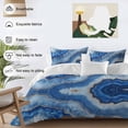 thumbnail image 4 of Blue Marble Bedding 3 Piece Duvet Cover Set Twin Size, Modern Luxury Granite Surface Motif Sketch Soft Microfiber Comforter Cover with Zipper Closure & Pillowcases, FadeResistant Quilt Cover, 4 of 9