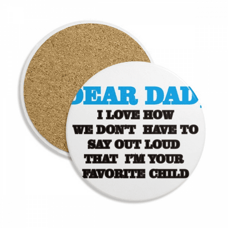 

Dear Dad Letter Festival Quote Coaster Cup Mug Tabletop Protection Absorbent Stone