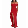 thumbnail image 1 of Robe Moulante à Épaules Dénudées pour Invitée de Mariage, Fente Haute, Robe Formelle, Cocktail, Fête, Bal, Longues Robes, Rouge, P, 1 of 9
