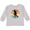 thumbnail image 3 of Inktastic Hockey Player Retro Sunset Boys or Girls Long Sleeve Toddler T-Shirt, 3 of 5