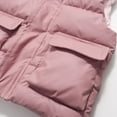 thumbnail image 4 of SuTry Kids Stand Collar Vest Thermal Fall Winter Fleece-Lined Puffer Vest Everyday Outerwear Sleeveless Jacket for Children 4-10 Years(Pink,7 Years), 4 of 6